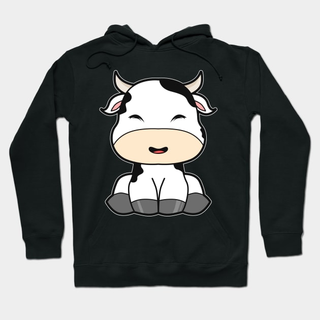 Cute Baby Cow Comic Hoodie by Imutobi